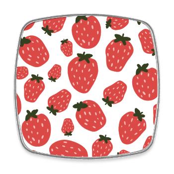 Fraises sucrées - Magnet carré - blanc - Devant