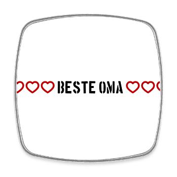 Beste Oma Herz Liebe - Viereckiger Kühlschrankmagnet - Weiß - Vorne