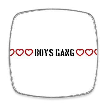 Boys Gang Herz Liebe - Viereckiger Kühlschrankmagnet - Weiß - Vorne