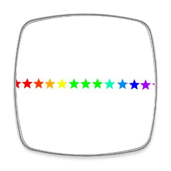 Sterne Regenbogen bunt Geschenkidee - Viereckiger Kühlschrankmagnet - Weiß - Vorne
