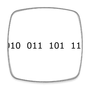Nerdy Design "Prime Numbers 2, 3, 5, 7" Binary Numbers - Square fridge magnet - white - Front
