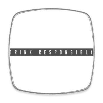 Drink Responsibly - Viereckiger Kühlschrankmagnet - Weiß - Vorne