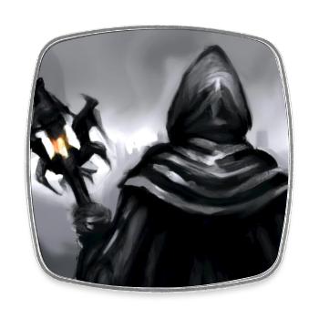 Une figure mystique sombre 2 - Magnet carré - blanc - Devant