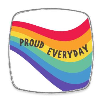 Regenbogenfahne Proud Everyday Pride - Viereckiger Kühlschrankmagnet - Weiß - Vorne