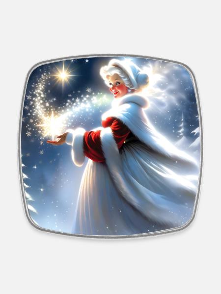 Frohe Weihnachten #3 - Viereckiger Kühlschrankmagnet - Weiß