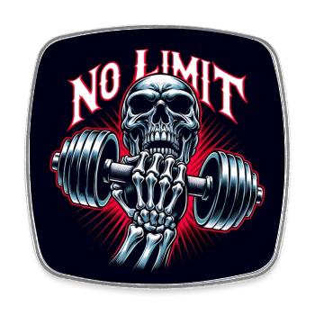 No Limit Hard Workout Bodybuilding Dumbbell - Square fridge magnet - white - Front
