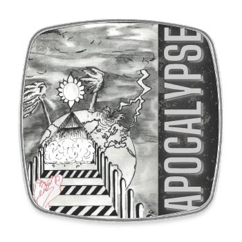 Apocalypse, Square - Square fridge magnet - white - Front