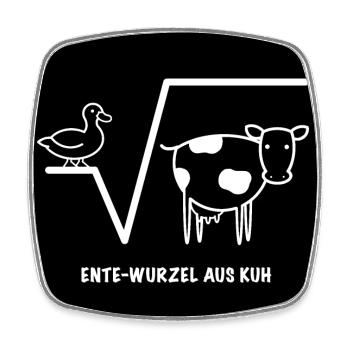 Ente Wurzel aus Kuh Sticker und Poster - Viereckiger Kühlschrankmagnet - Weiß - Vorne