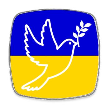 Peace Ukraine - Peace - Solidarity - Square fridge magnet - white - Front