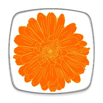 Blüte Orange Classic - Viereckiger Kühlschrankmagnet - Weiß - Vorne