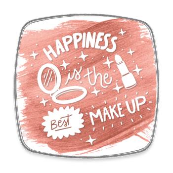 Happiness is in the best make up - Square fridge magnet - white - Front