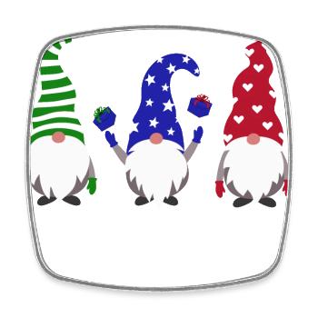 Süße Weihnachtswichtel - Viereckiger Kühlschrankmagnet - Weiß - Vorne