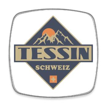 Tessin - Viereckiger Kühlschrankmagnet - Weiß - Vorne