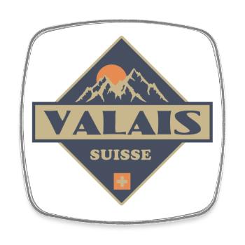 Valais - Viereckiger Kühlschrankmagnet - Weiß - Vorne