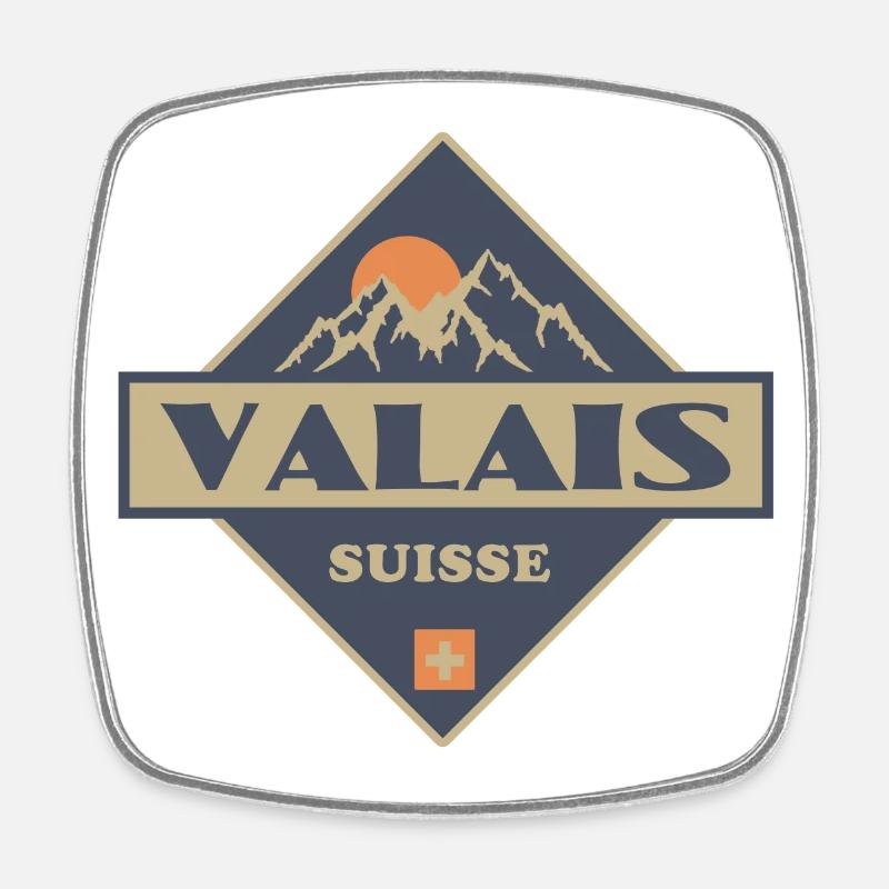 Valais - Viereckiger Kühlschrankmagnet - Weiß