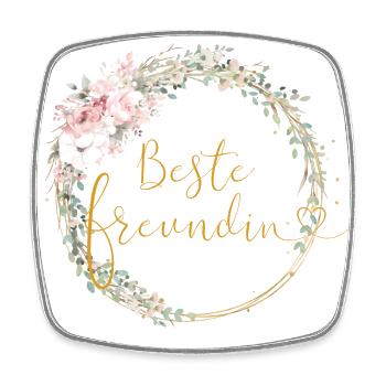 Beste Freundin! Personalisierbares Design - Viereckiger Kühlschrankmagnet - Weiß - Vorne