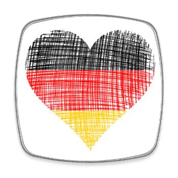 Deutschland Germany - Viereckiger Kühlschrankmagnet - Weiß - Vorne