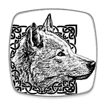 Wolf grau - Viereckiger Kühlschrankmagnet - Weiß - Vorne