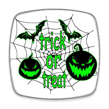 Halloween glow pumpkins - Square fridge magnet - white - Front