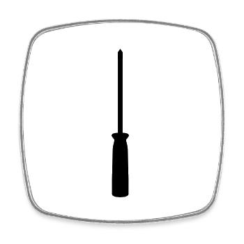 build screwdriver mechanic craftsman screw - Square fridge magnet - white - Front