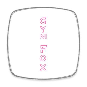 Typographic Gym Motivation - "GYM FOX " Design - Square fridge magnet - white - Front