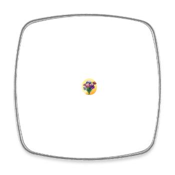 Bouquet de fleurs fleuristerie - Magnet carré - blanc - Devant