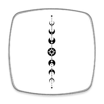 Totem mit Mondphasen und Sternen. Black. - Viereckiger Kühlschrankmagnet - Weiß - Vorne