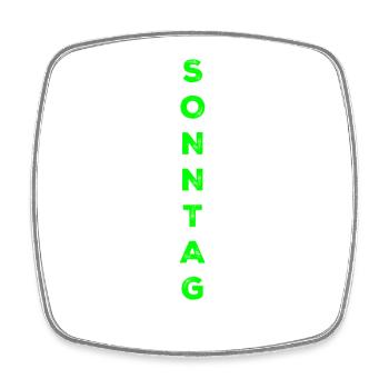Sunday - green - Square fridge magnet - white - Front