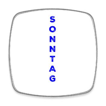 Sunday - blue - Square fridge magnet - white - Front