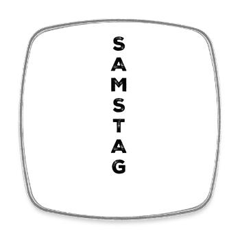 Samstag - schwarz - Viereckiger Kühlschrankmagnet - Weiß - Vorne