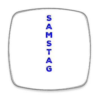 Saturday - blue - Square fridge magnet - white - Front
