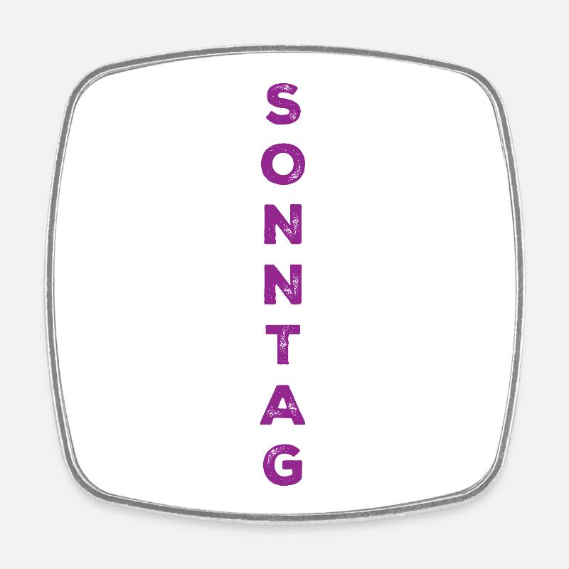 Sunday - purple - Square fridge magnet - white