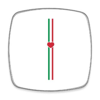 Italie drapeau ligne verticale - Magnet carré - blanc - Devant