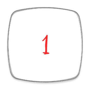 1. 1 AN. 1er ANNIVERSAIRE. ANNIVERSAIRE 1 AN. UN - Magnet carré - blanc - Devant