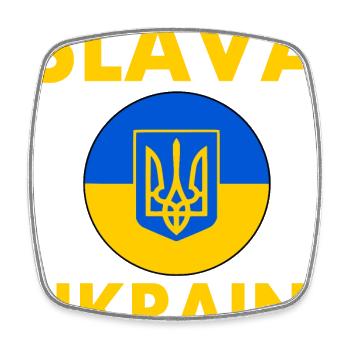Slava ukraini - Magnet carré - blanc - Devant