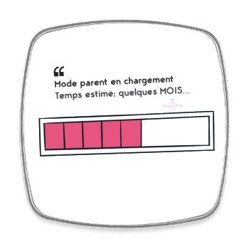 Mode parent - Magnet carré - blanc - Devant