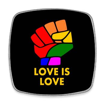 Love is love - Square fridge magnet - white - Front
