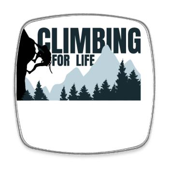 Climbing for life - Klettern Bergsteigen Berge - Viereckiger Kühlschrankmagnet - Weiß - Vorne