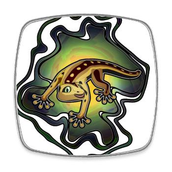 Niedlicher Gecko - Viereckiger Kühlschrankmagnet - Weiß - Vorne