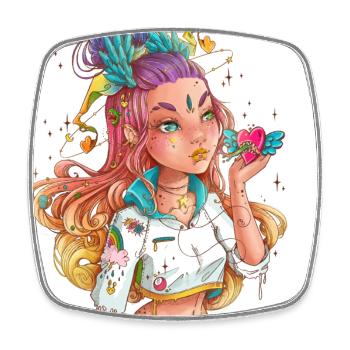 Heart on the palm of your hand - Square fridge magnet - white - Front