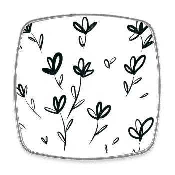 My Flower Field Scribble - Viereckiger Kühlschrankmagnet - Weiß - Vorne