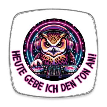 Today I'm setting the tone for Owl - Square fridge magnet - white - Front
