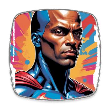 Portrait super-héros de science-fiction - Magnet carré - blanc - Devant