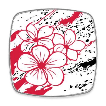 Fleurs dans le vent, Fleurs - Magnet carré - blanc - Devant