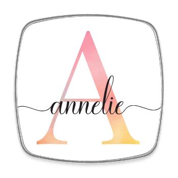 A | Monogramm | Name | Annelie |Watercolor - Viereckiger Kühlschrankmagnet - Weiß - Vorne