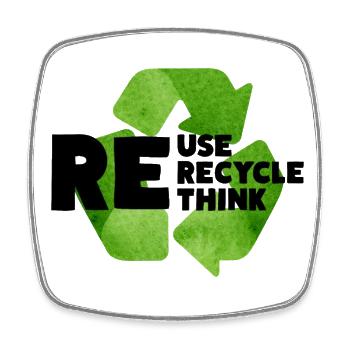 Réutiliser Recycler Repenser Durabilité Environnement Climat - Magnet carré - blanc - Devant