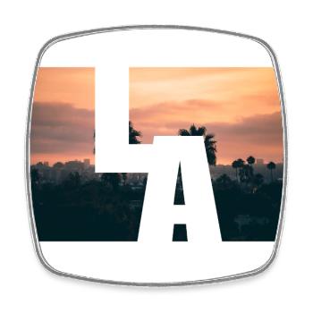 LA Los Angeles Sunset - Viereckiger Kühlschrankmagnet - Weiß - Vorne