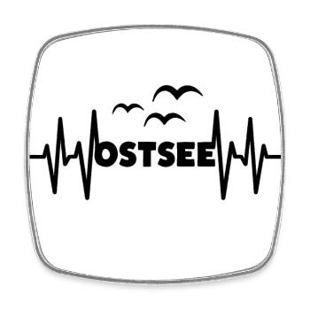 OSTSEE Herzschlag Meer Küsten Liebe - Viereckiger Kühlschrankmagnet - Weiß - Vorne