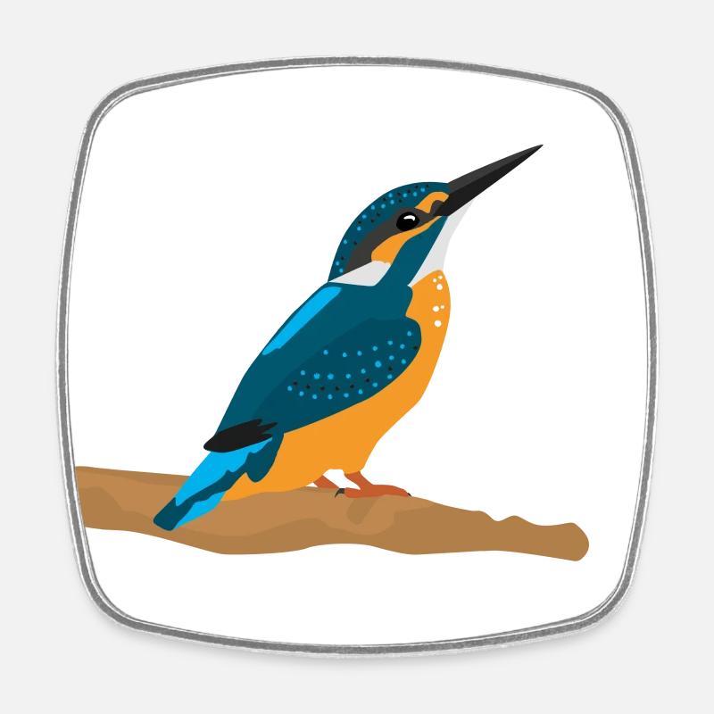 Eisvogel - Viereckiger Kühlschrankmagnet - Weiß