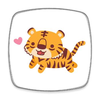 Tigre cabré mignon - Magnet carré - blanc - Devant